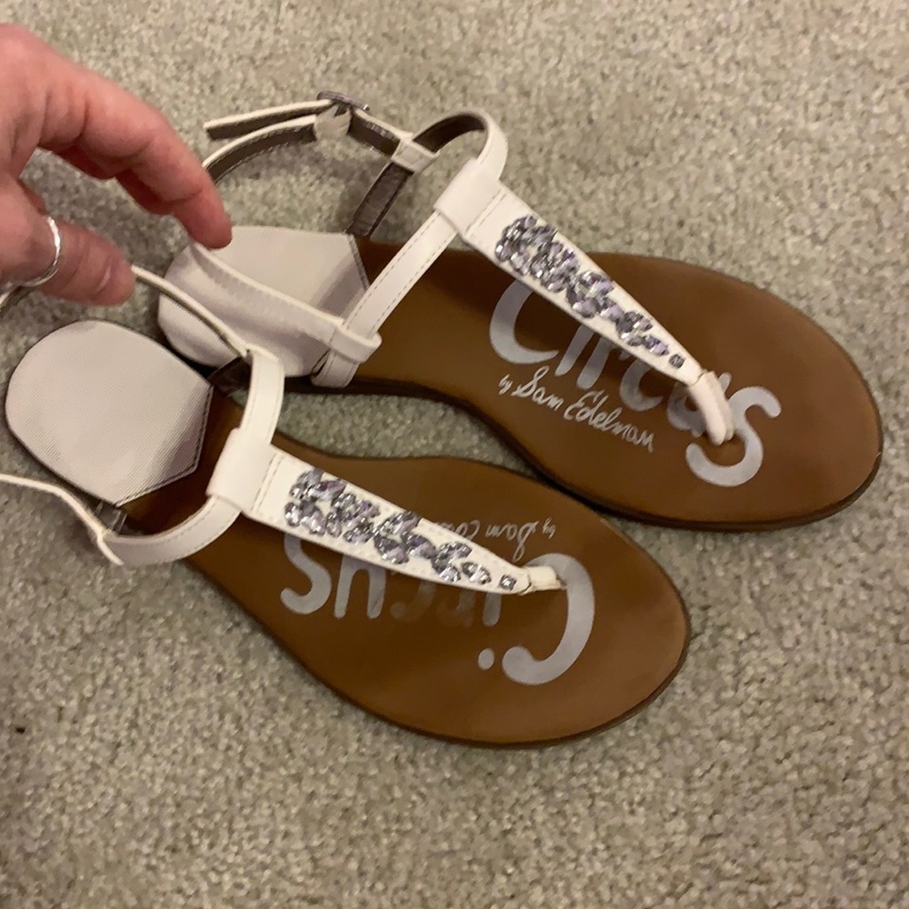Sam Edelman circus white sandals 8